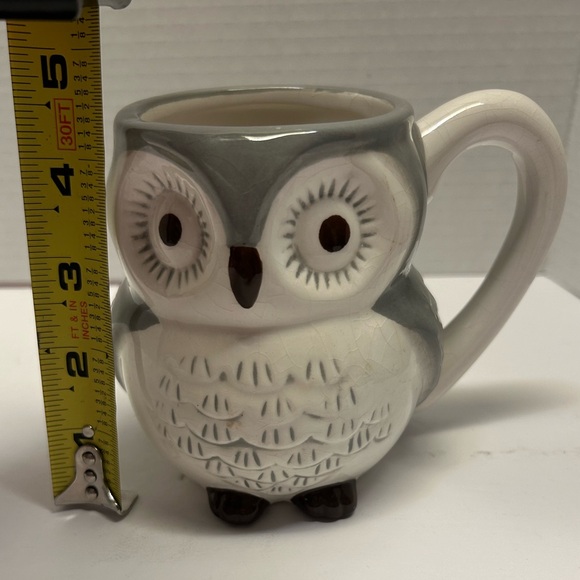 Owl Modern Gourmet Foods Mug 3-D Gray & White Fall 16‎ oz Coffee Tea Cup - Picture 8 of 16